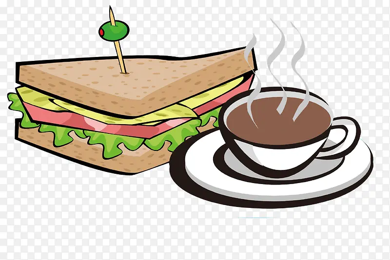 三明治和咖啡