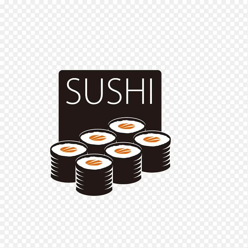 矢量卡通扁平化寿司零食logo