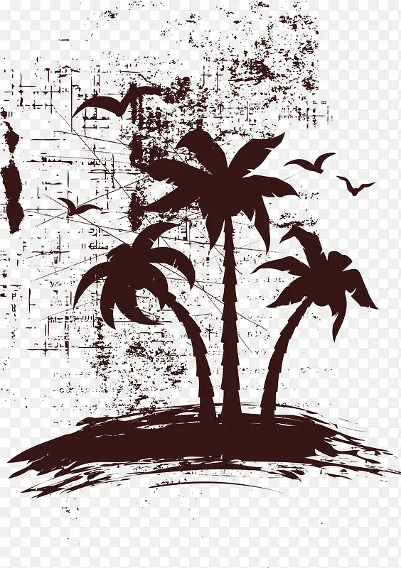 夏日椰子树背景装饰