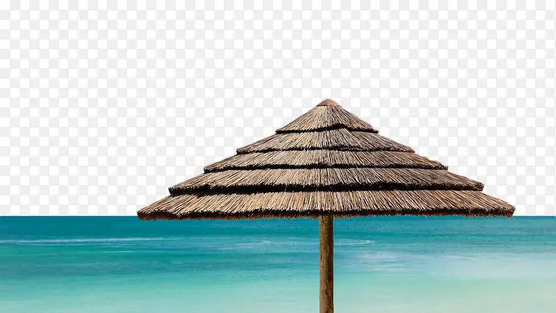 海边度假摭阳茅草伞