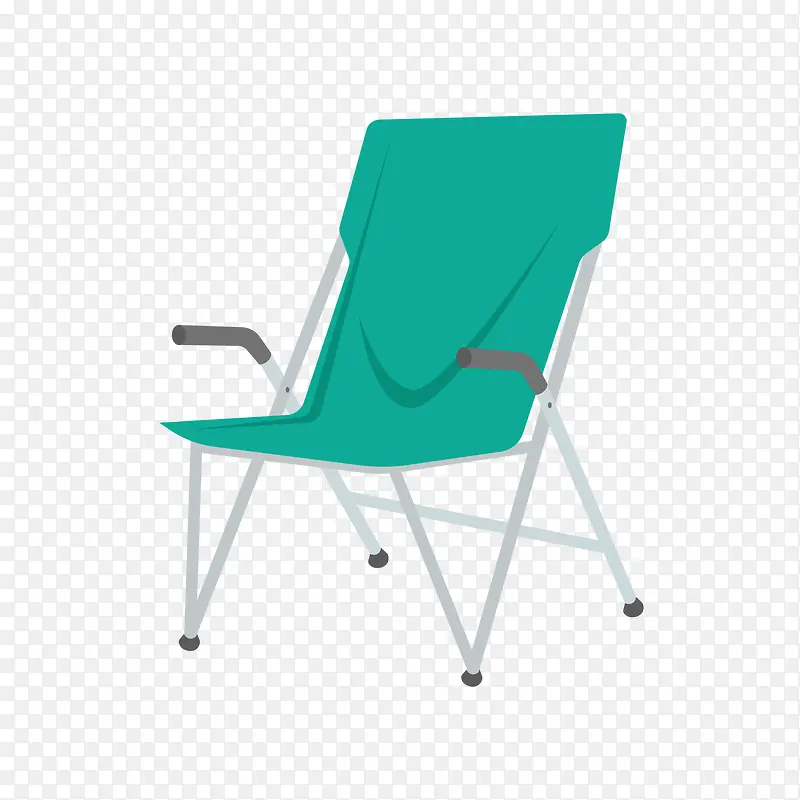 绿色扁平化椅子卡通图标