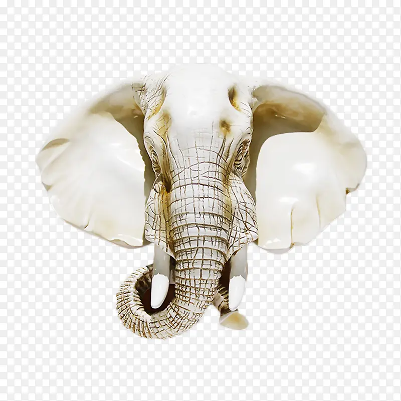 树脂材质大象头壁挂白色