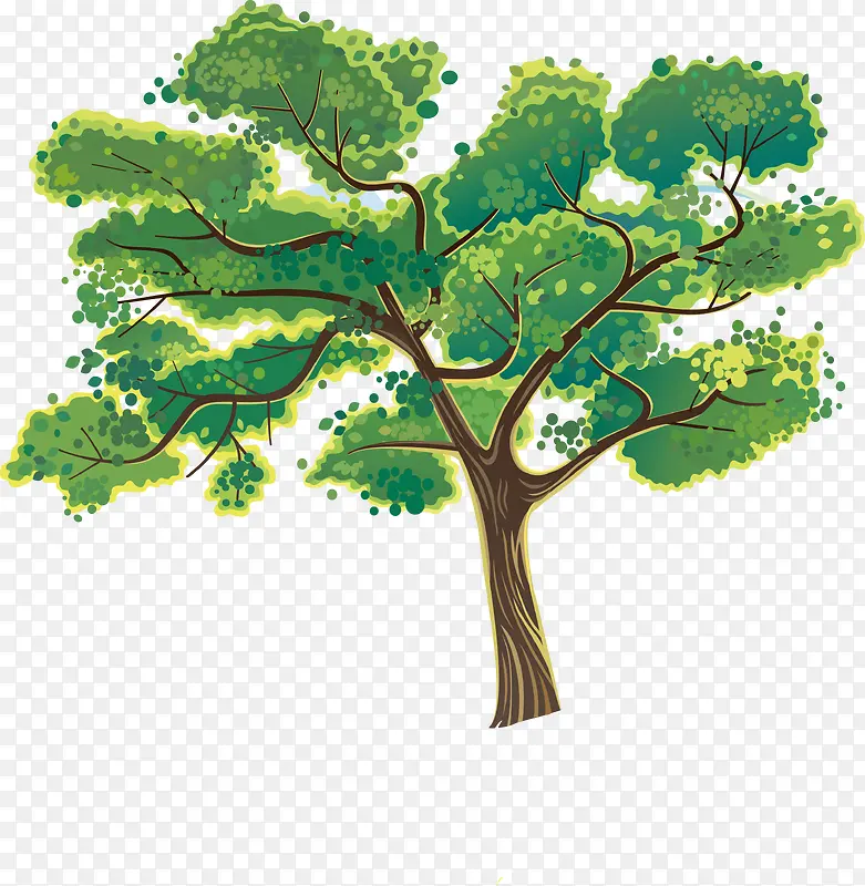 茂盛大树插图矢量图