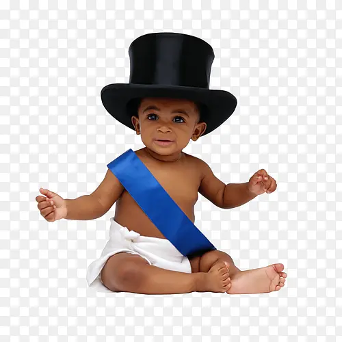 戴礼帽的黑人婴儿