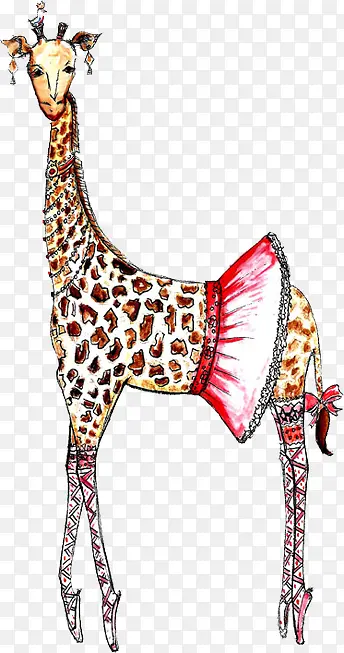 彩绘长颈鹿裙子六一儿童节