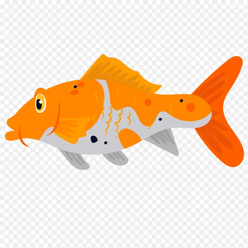 花纹金鱼手绘卡通鱼类水族矢量素