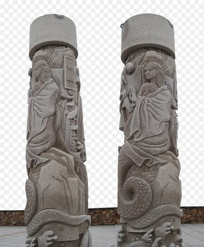女娲柱子雕像