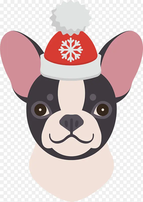 圣诞节灰色卡通小狗装饰图