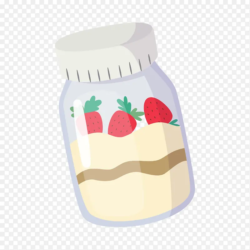 手绘罐装食物草莓