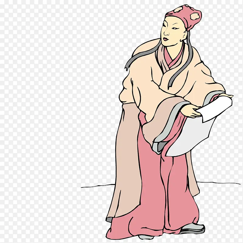 拿着考卷的古代考生