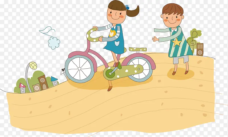自行车儿童土地促销海报素材