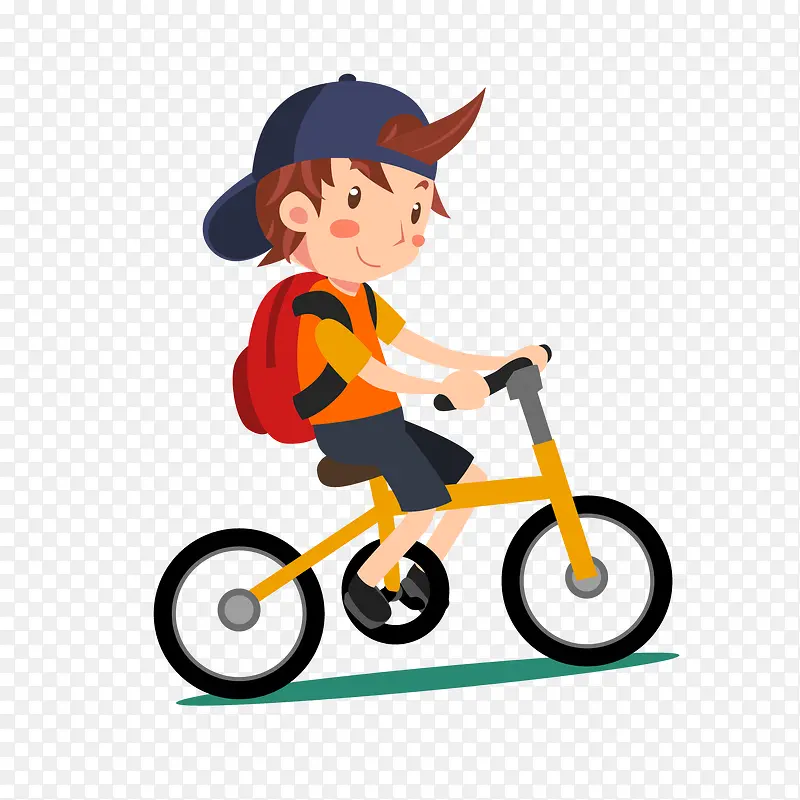 骑自行车的小男孩矢量图