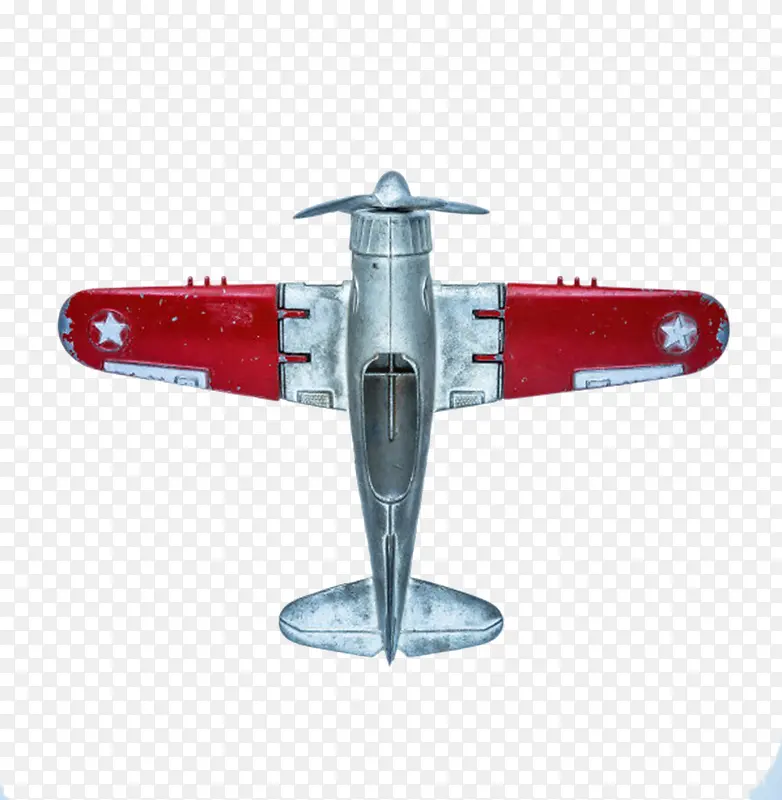 实物金属银红模型飞机