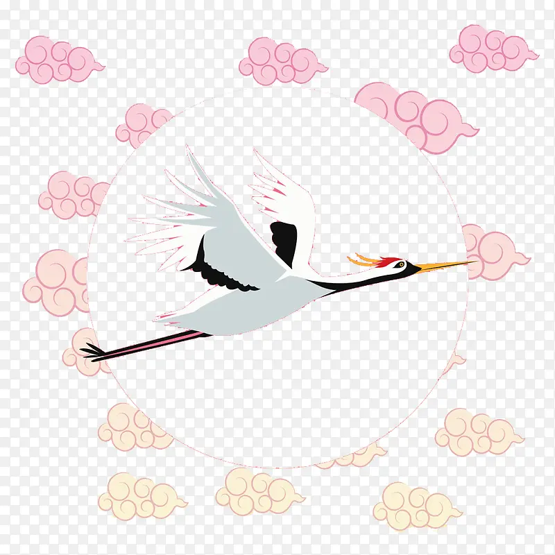 飞翔天空的白鹤