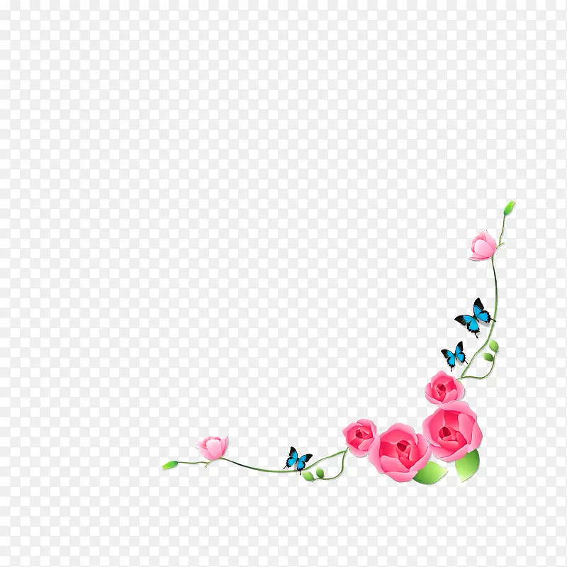 蝴蝶花卉菜单边框