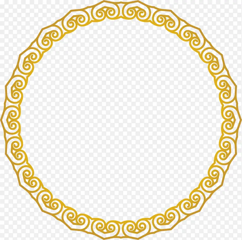 手绘金色花纹
