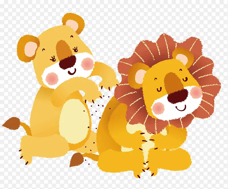 一只小熊和一只狮子