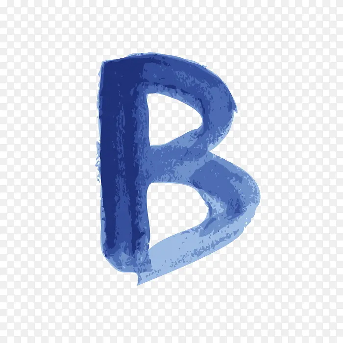 蓝色水墨字母B
