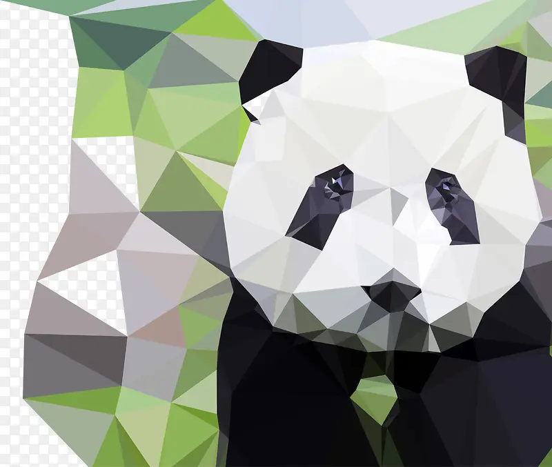 矢量图水晶大熊猫每一块多是素材