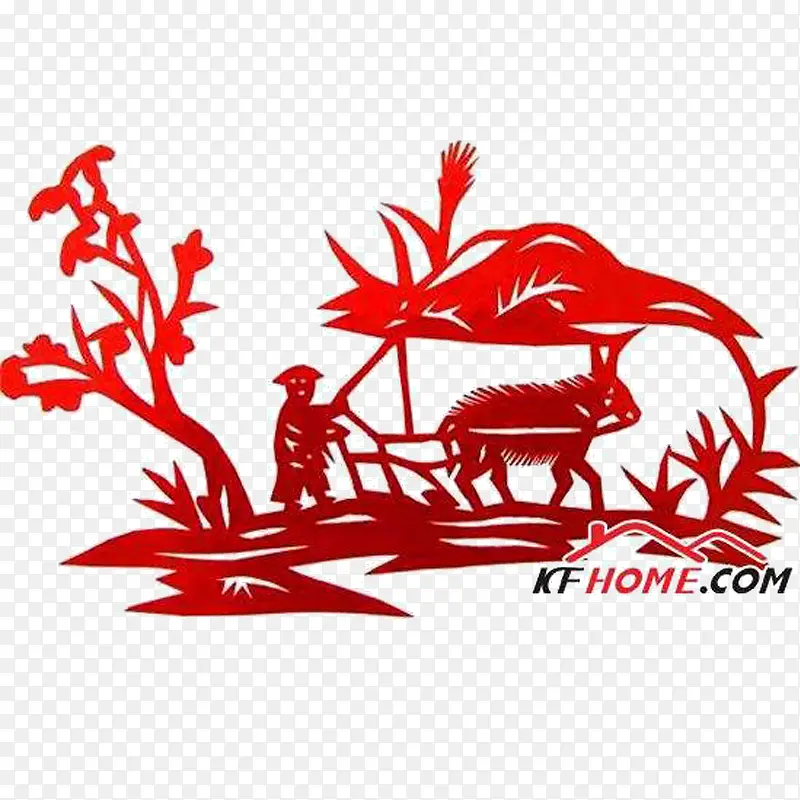 农耕剪纸复杂图