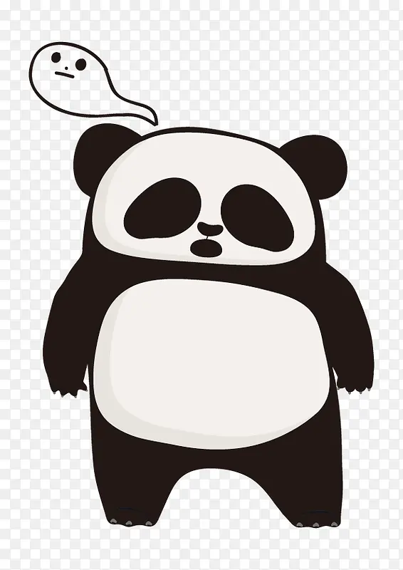 卡通熊猫画免费元素下载