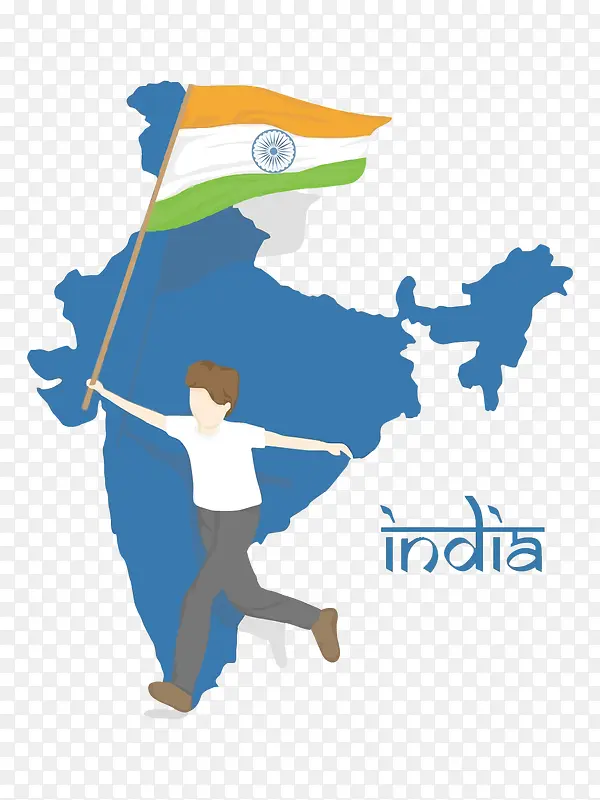 矢量卡通印度独立日