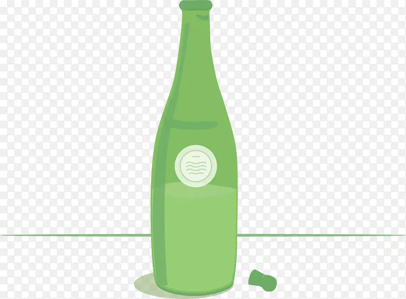 绿色瓶子插画设计