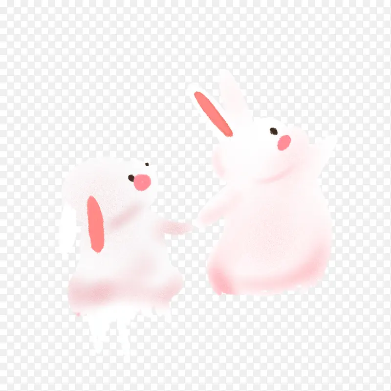 手绘白色可爱兔子