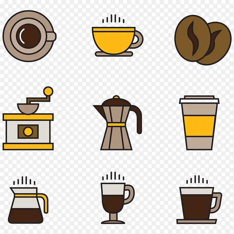 咖啡元素图标矢量素材