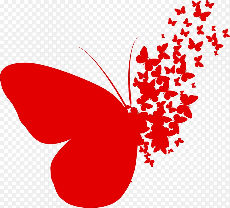 抽象红色蝴蝶图案