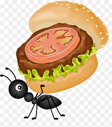 卡通版的蚂蚁偷运汉堡