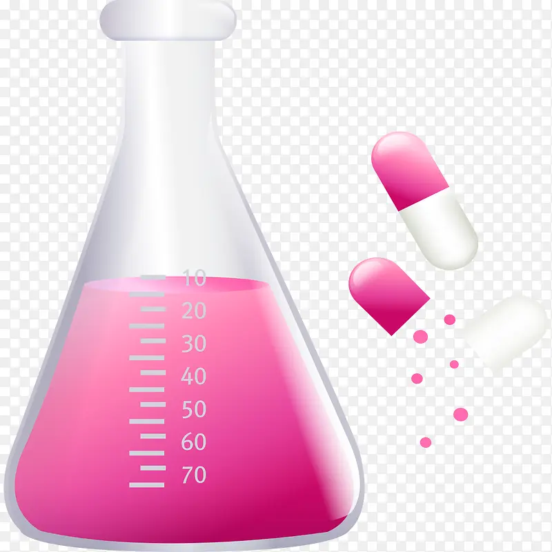 粉色化学药瓶