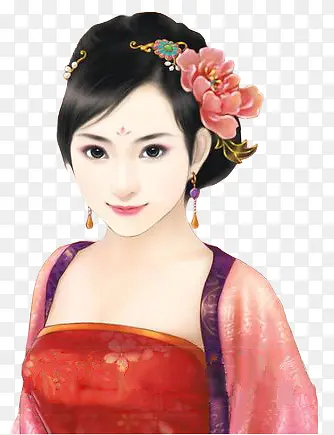 妩媚古风手绘女子