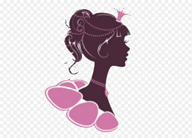 戴皇冠的女人头像剪影