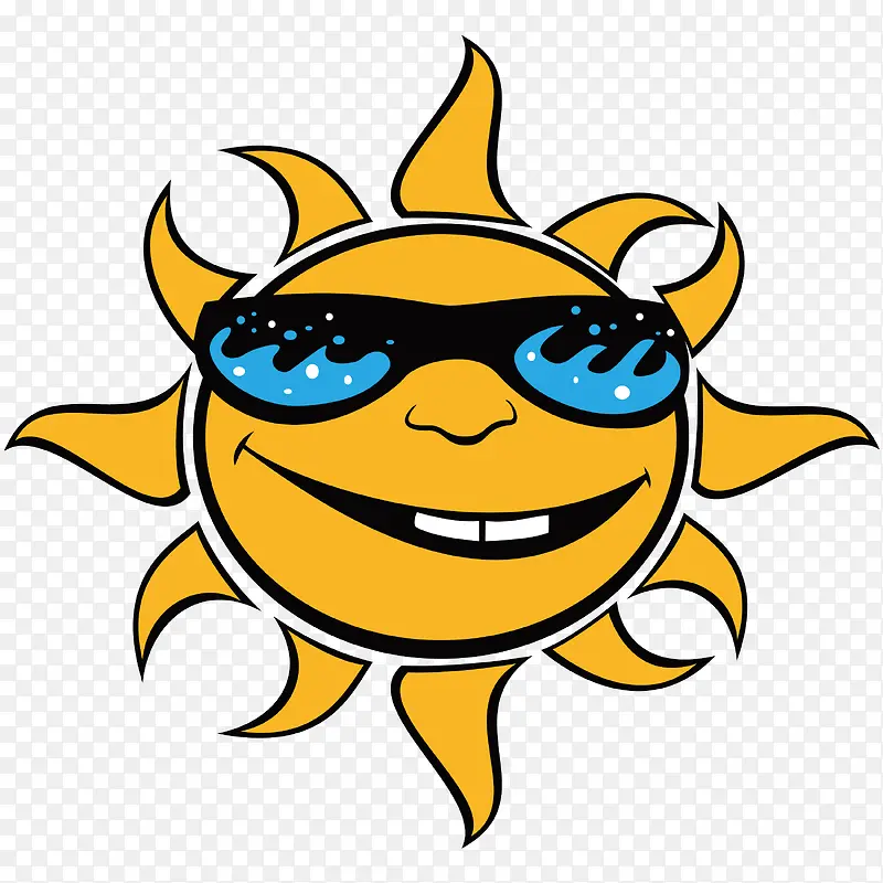 儿童教育太阳公公戴墨镜的太阳