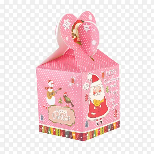 粉色圣诞老人平安果包装盒