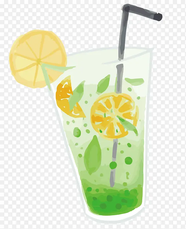 一杯绿色的柠檬水