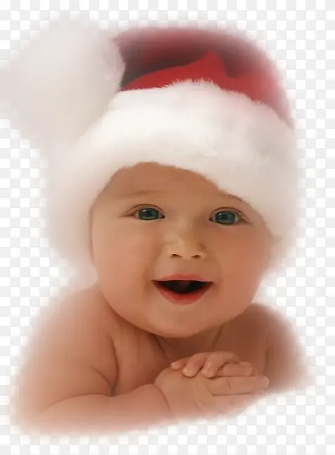 带圣诞帽子的可爱宝宝