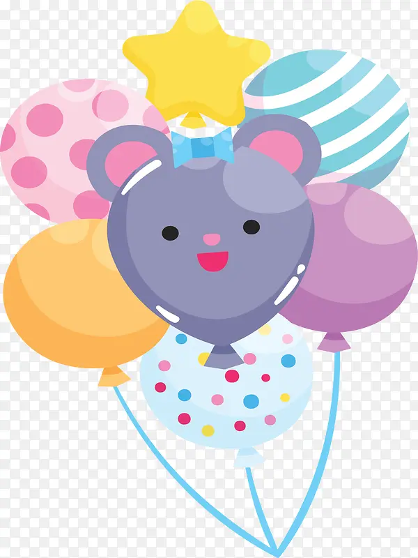 灰色小熊儿童节气球
