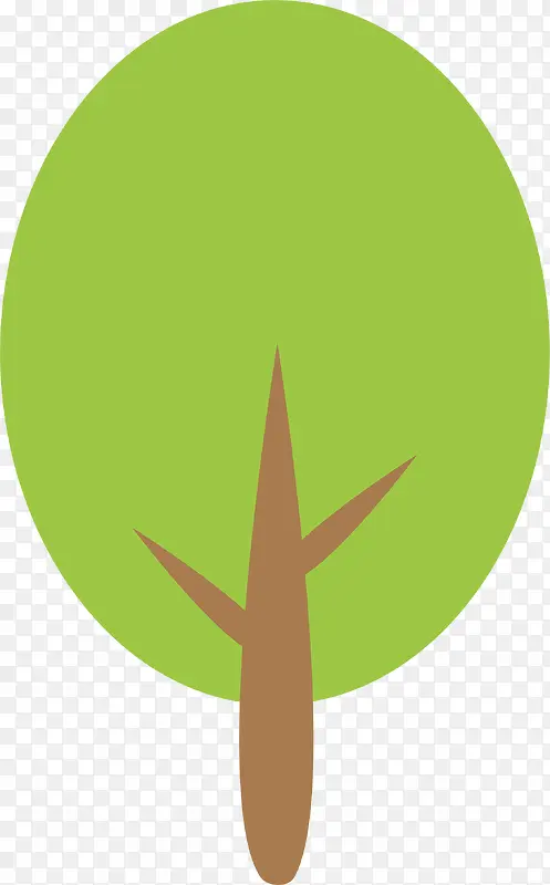 绿色卡通小树植物
