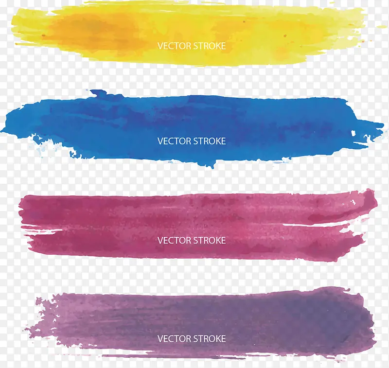 四色水彩涂鸦笔刷