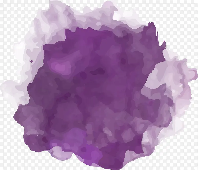 紫色矢量水墨素材图