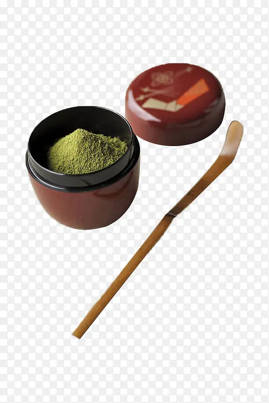 日式茶叶罐和抹茶粉