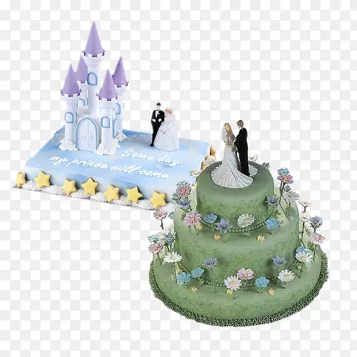 浪漫城堡和三层蛋糕