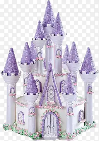 紫色城堡生日蛋糕