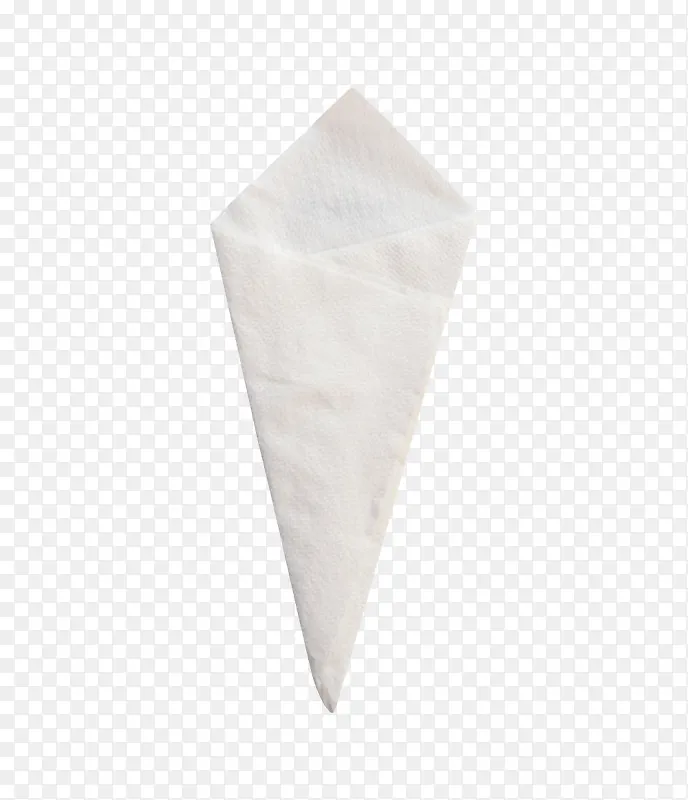 一张白色折叠的纸巾实物
