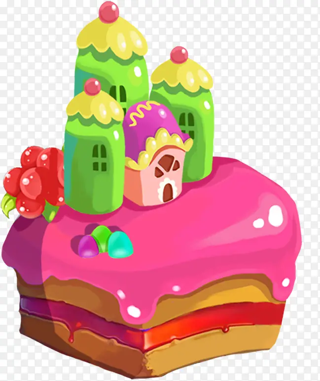 卡通彩色糖果蛋糕