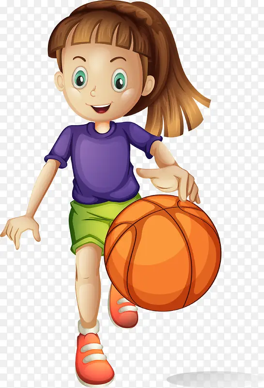 打篮球的可爱女孩