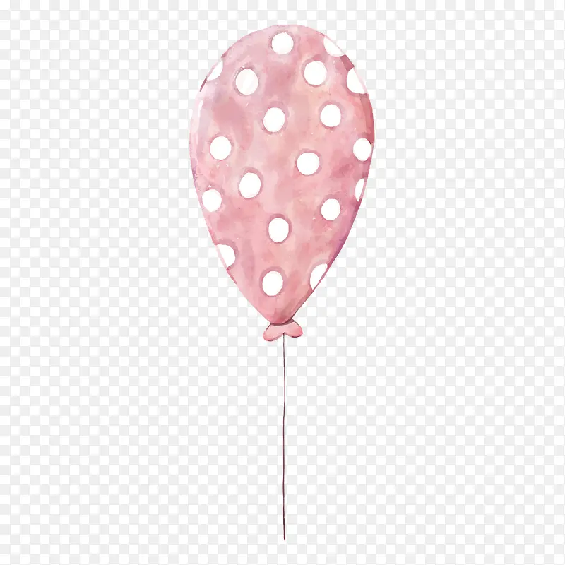 卡通粉色波点气球免抠