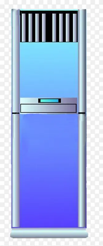 蓝色立式空调矢量图